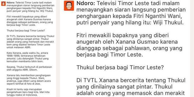 Ndoro Kakung minta maaf sebut Wiji Thukul buat bom bantu Timor Leste