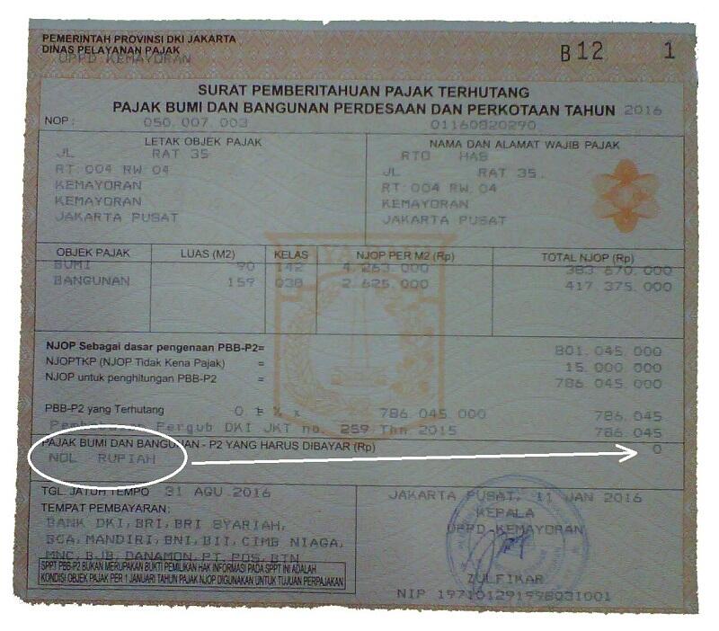 &#91;Terbukti&#93; Pajak Bumi Bangunan Tahun 2016...............GRATIS !