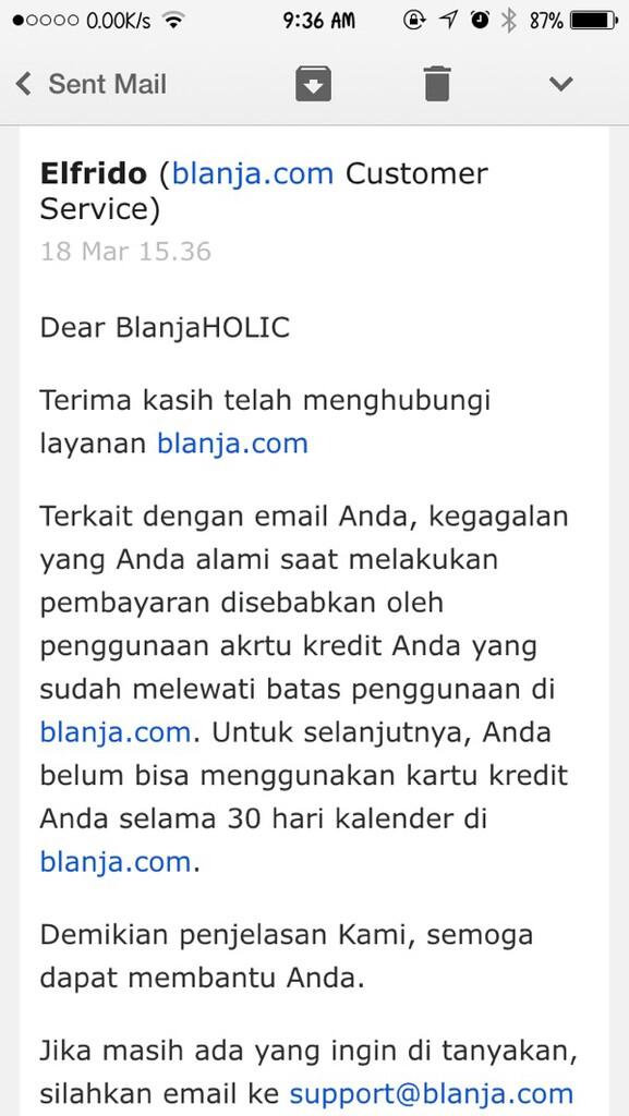 Kecewa mengikuti promo midnight sale di BLANJA.COM