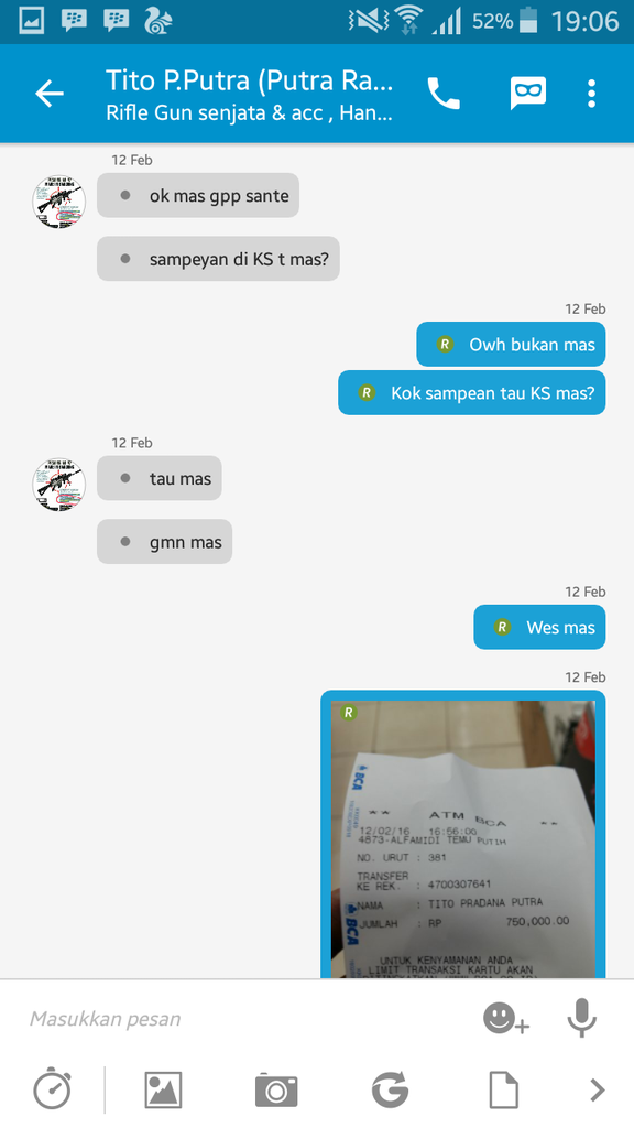 Mohon Bantuannya Kaskuser,Penipuan an Tito Pradana Putra