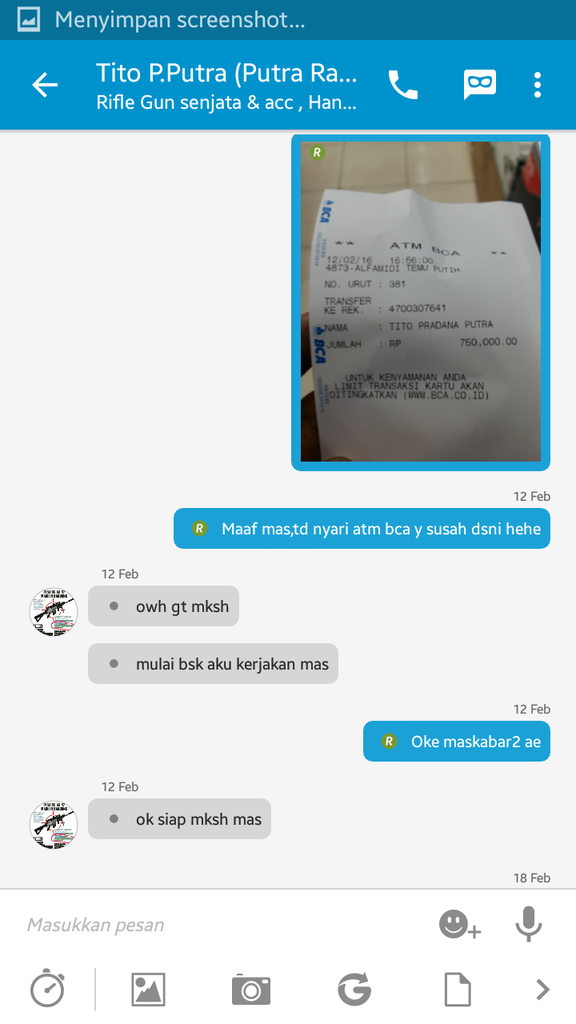 Mohon Bantuannya Kaskuser,Penipuan an Tito Pradana Putra