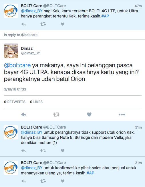 BOLT! 4G ULTRA LTE - Mengecewakan..... HATI HATI