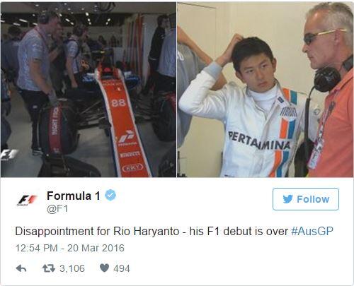 Saksikan Aksi Rio Haryanto di Race Pertamanya HARI INI! Info Lengkapnya Disini Gan!