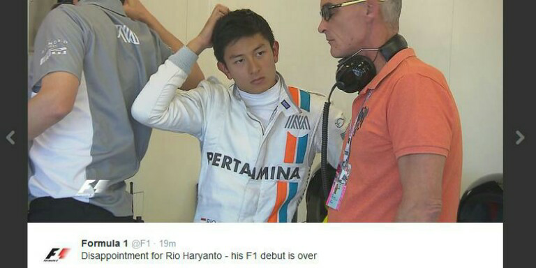 Rio Haryanto bertahan hanya 19 lap