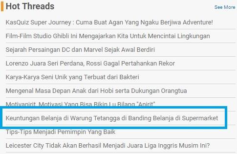 Keuntungan Belanja di Warung Tetangga di Banding Dengan Belanja di Supermarket