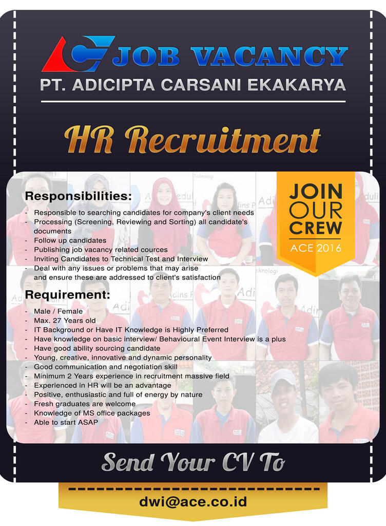 &#91;JAKARTA&#93; Lowongan HR Recruitment 