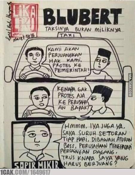 Meme ini kocak banget, kritisi demo rusuh sopir taksi di Jakarta!