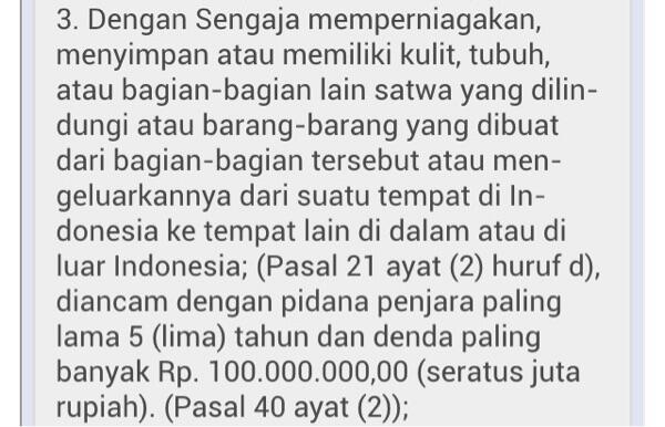 Hewan Dilindungi Diniagakan, Share It!!!