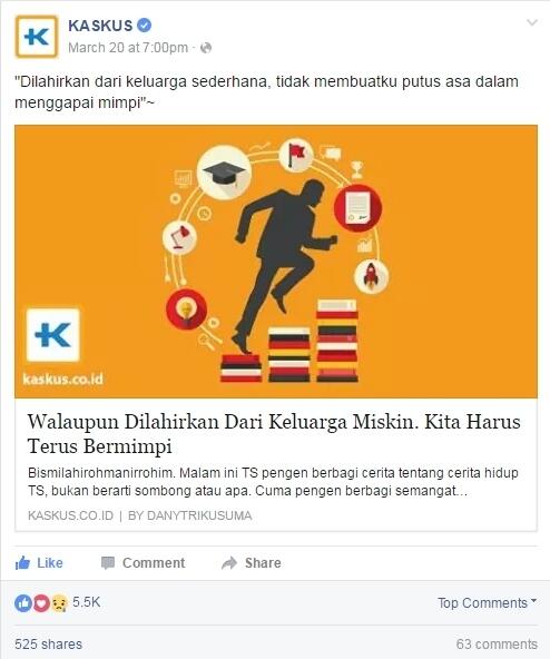 Walaupun Dilahirkan Dari Keluarga Miskin. Kita Harus Terus Bermimpi