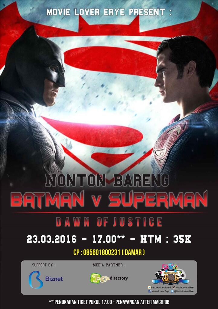 &#91;FR&#93; Nonton Bareng ~ BATMAN v SUPERMAN ~ Movie Lover Regional Yogyakarta