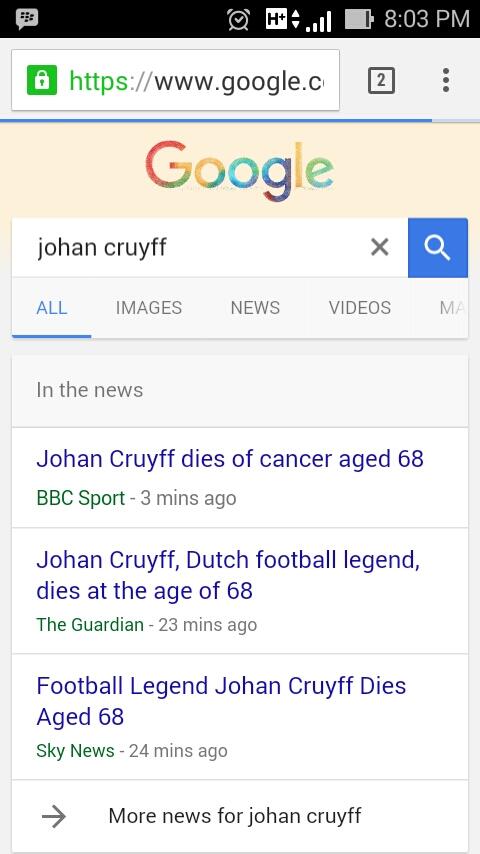 &#91;Berduka&#93; Johan Cruyff meninggal gan