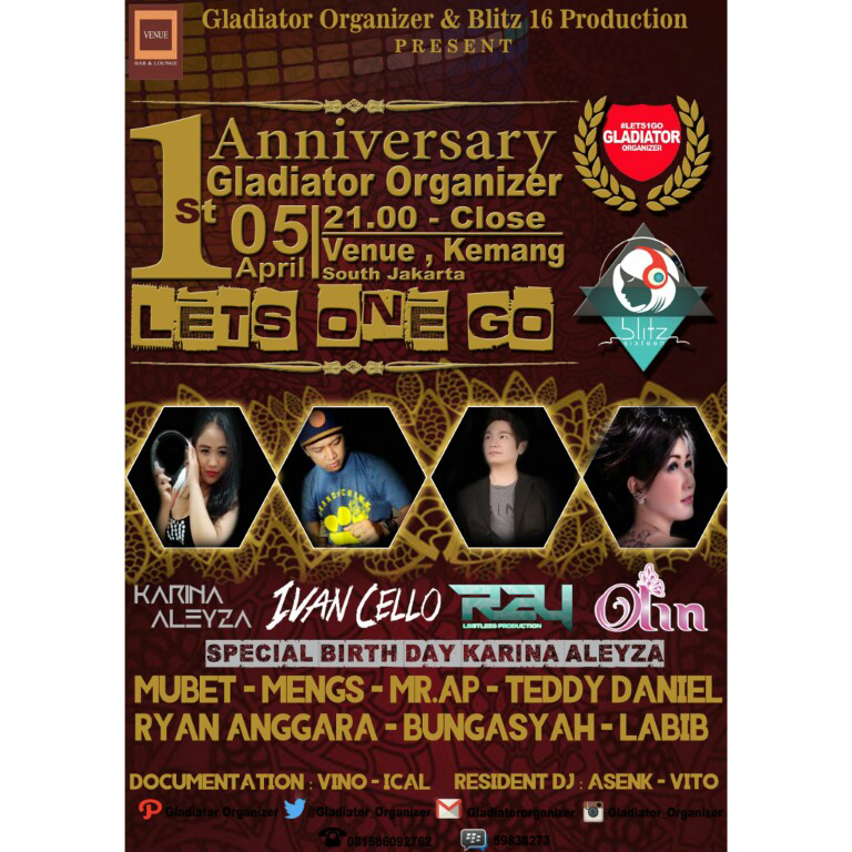 1 st ANNIVERSARY GLADIATOR ORGANIZER ( Lets One Go )