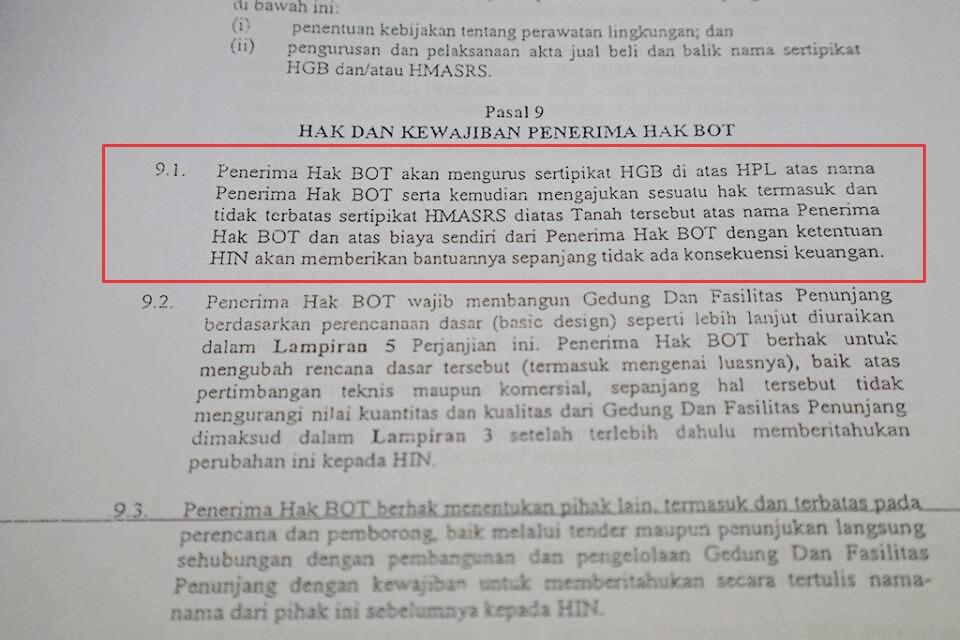 Bocoran Isi Kontrak BOT Hotel Indonesia dan Grand Indonesia (Part 2) 
