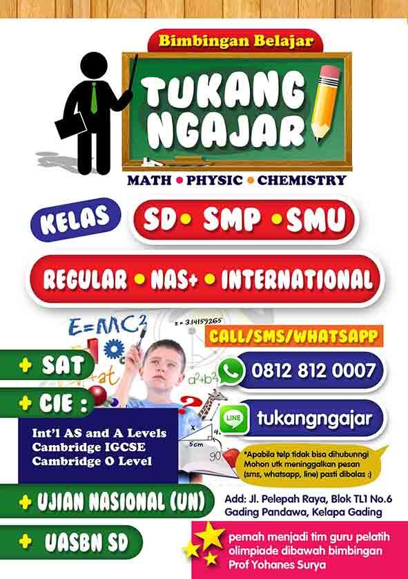 Lowongan guru / pengajar @ Bimbel di kelapa Gading ( Bimbel tukangngajar )