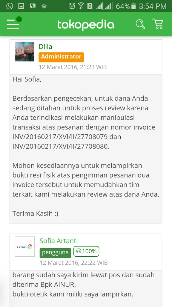 Dana Ditahan TOKOPEDIA