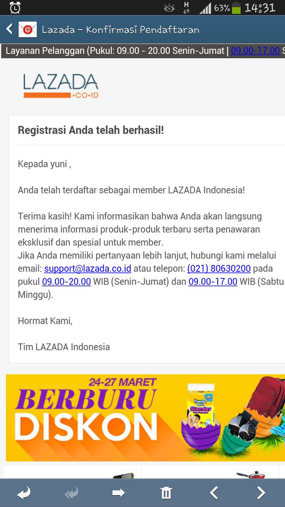 apa kalian pernah dapet email aneh kyk gini dari laz*da ??