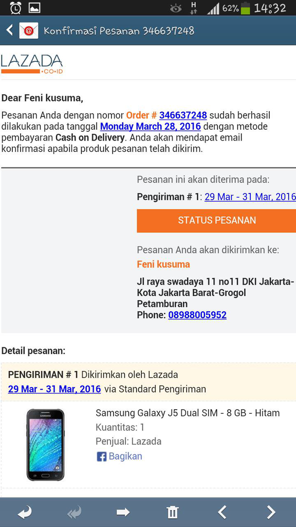 apa kalian pernah dapet email aneh kyk gini dari laz*da ??