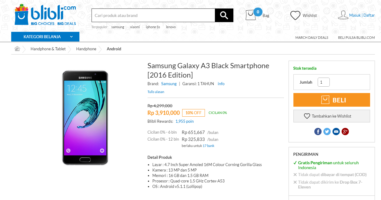 PEMBAHASAN ITEM + PROMO Samsung Galaxy A3 [2016 Edition]