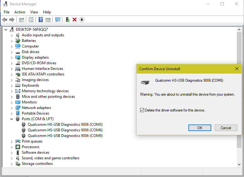 Qualcomm hs usb diagnostics 9006 как перевести в режим записи