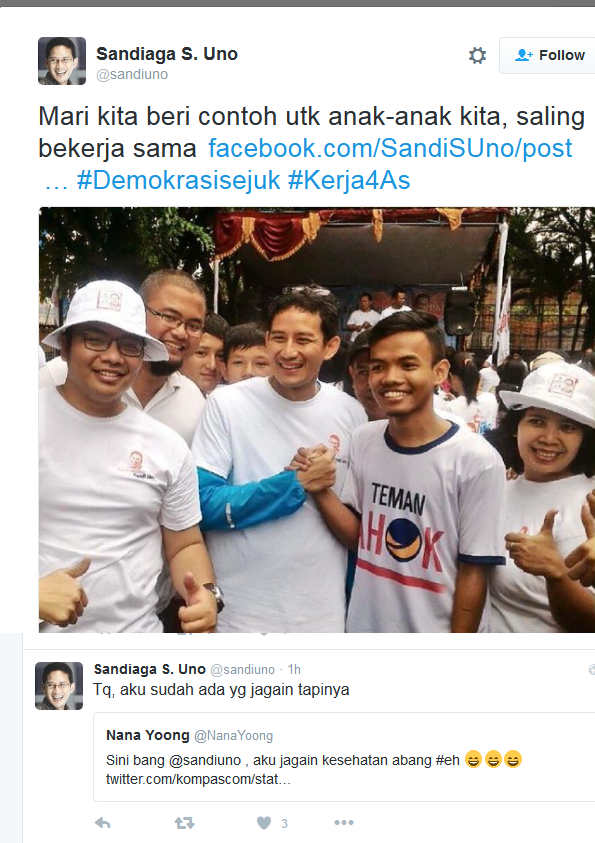 Hadapi Ahok, Sandiaga Uno Berjanji Tak Gunakan Isu SARA 