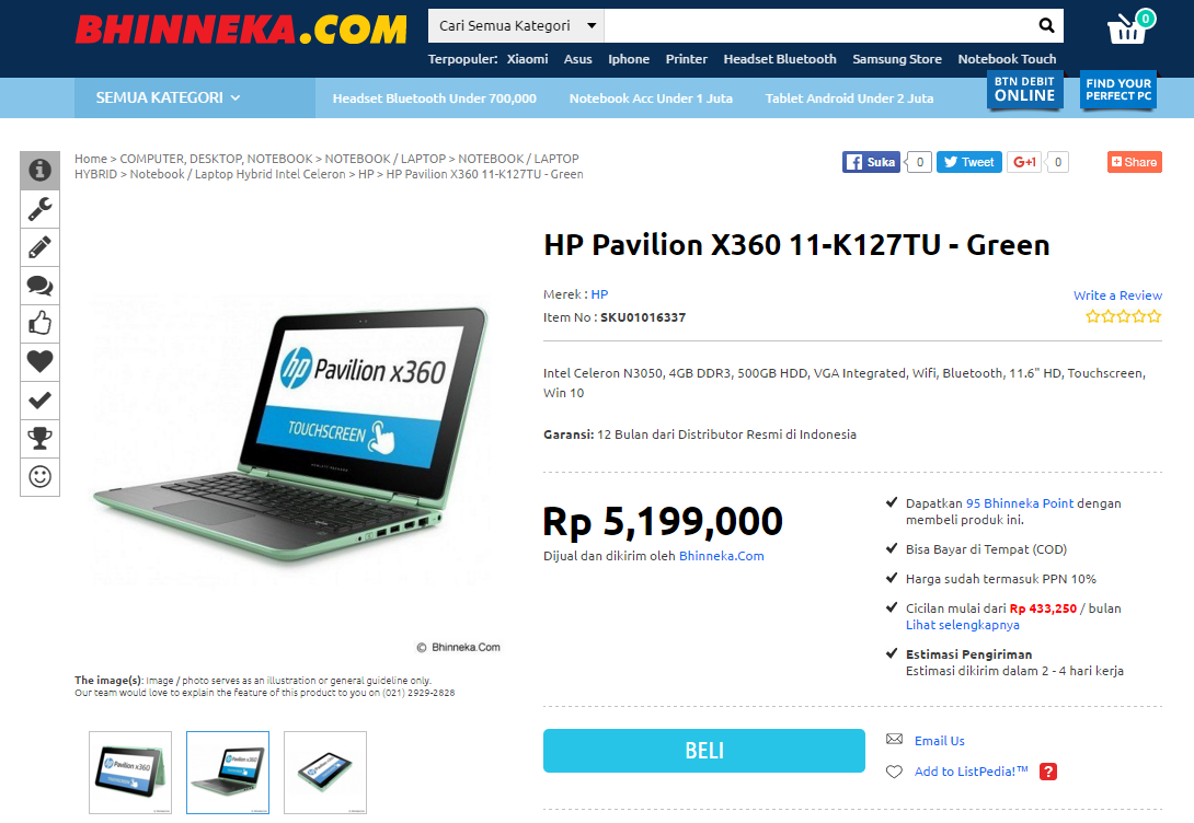 Notebook+Tablet 2in1 HP Paling Murah!