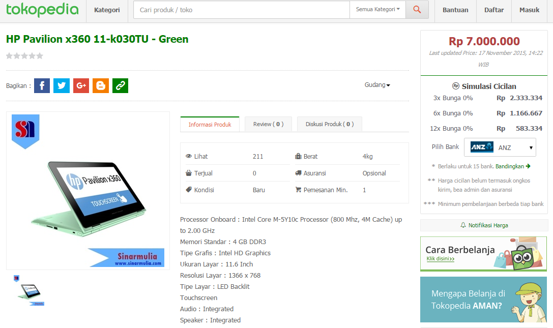 Notebook+Tablet 2in1 HP Paling Murah!