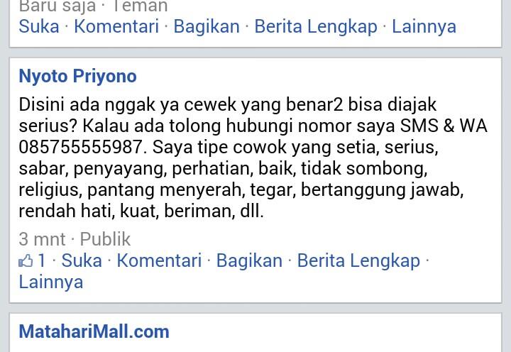 Priyono Nyoto mencari jodoh gan !