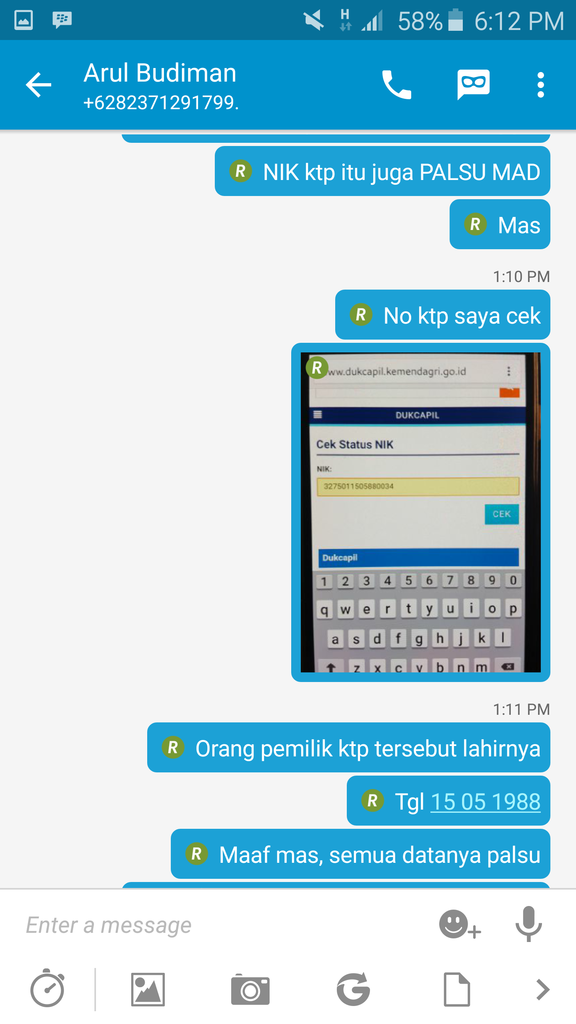 Penipuan toko online O*X.