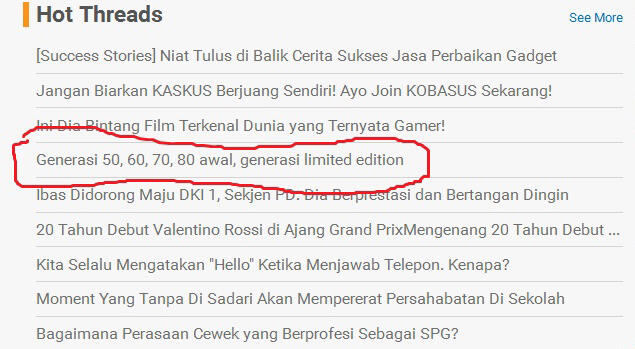 Generasi 50, 60, 70, 80awal, generasi limited edition