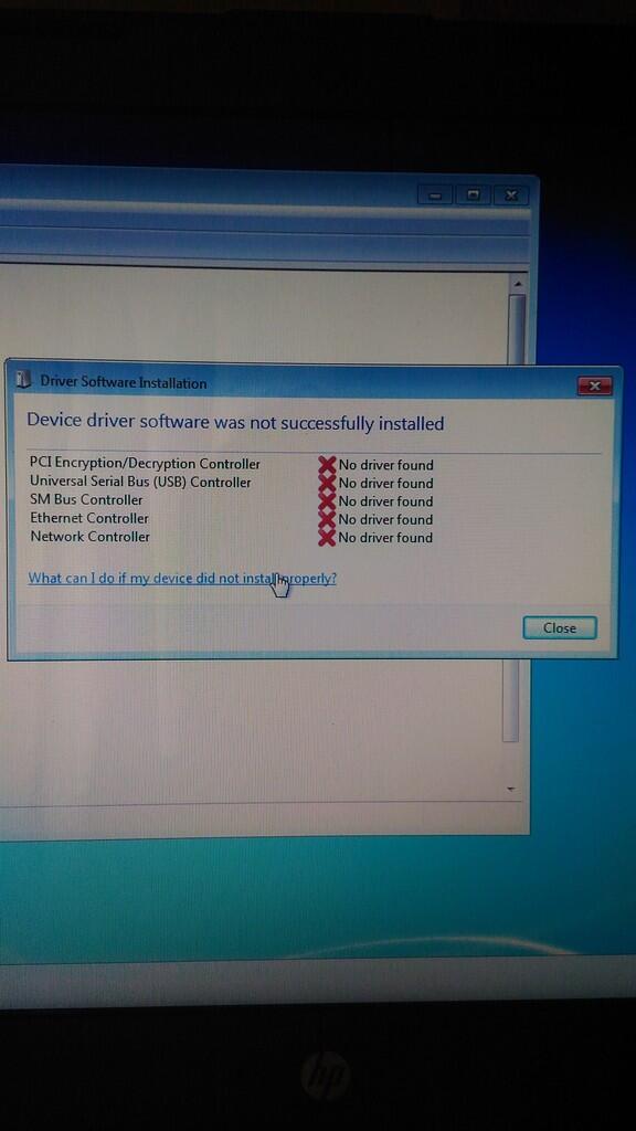 Device Driver Software Not Successfully Installed