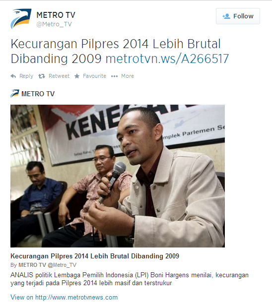 CURANG!!!! Kecurangan Pilpres 2014 lebih brutal dibanding 2009