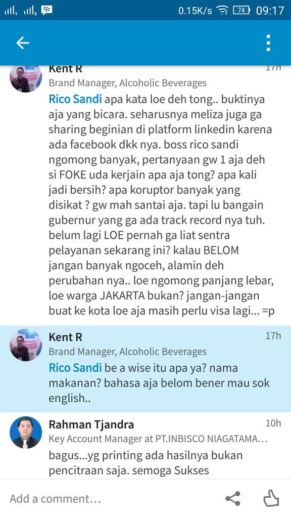 &#91;Trit Iseng&#93; Gaduhnya menjelang pilkada DKI ikut terasa juga di Linkedin