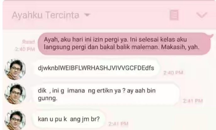 14 Tipe Ayah Berdasarkan Chat dengan Putrinya: Ayah ente yang mana gan ?