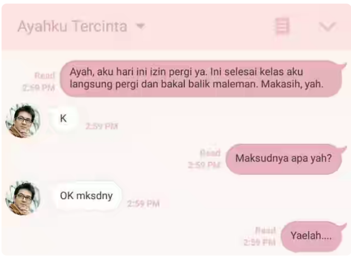 14 Tipe Ayah Berdasarkan Chat dengan Putrinya: Ayah ente yang mana gan ?
