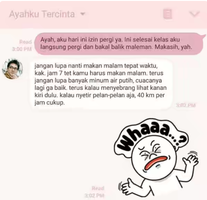 14 Tipe Ayah Berdasarkan Chat dengan Putrinya: Ayah ente yang mana gan ?