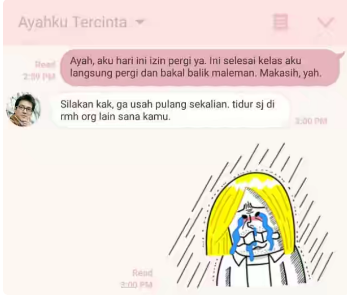 14 Tipe Ayah Berdasarkan Chat dengan Putrinya: Ayah ente yang mana gan ?