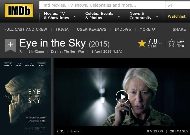 Eye In The Sky (2016) | Helen Mirren