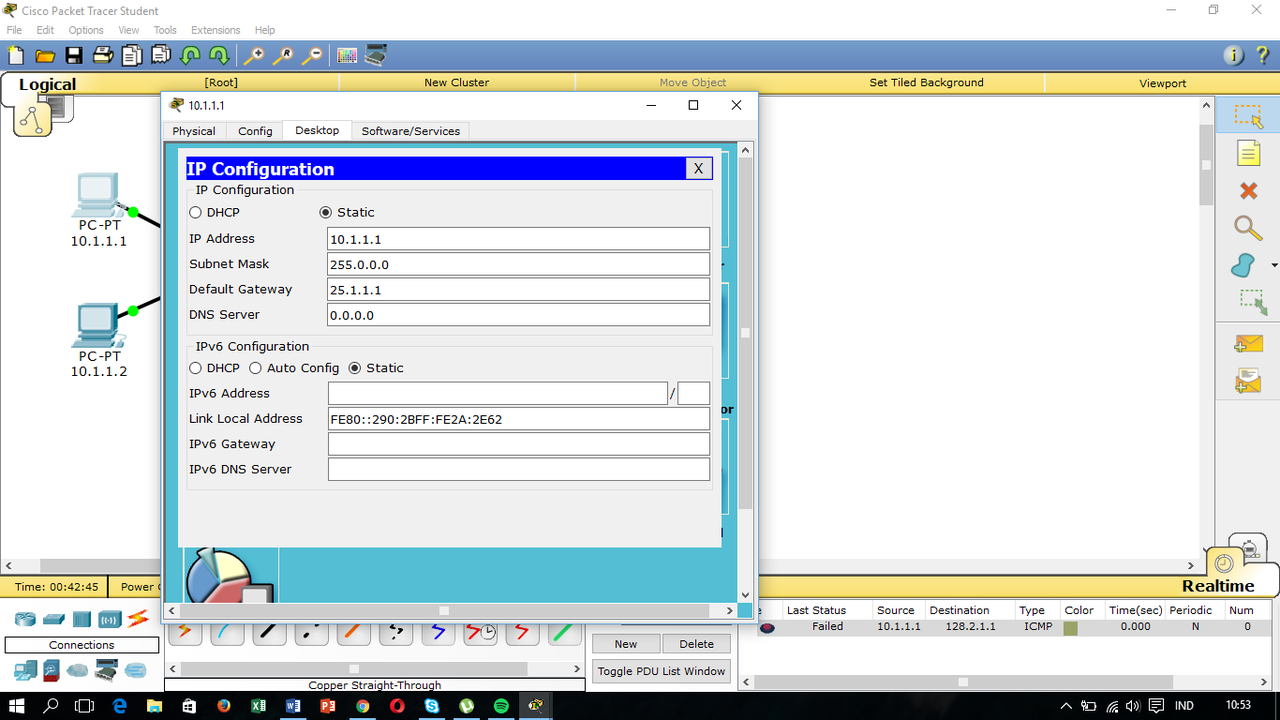 &#91;ASK cisco packet tracer&#93; ini masa yang salah ya gan ? terlampir gambar