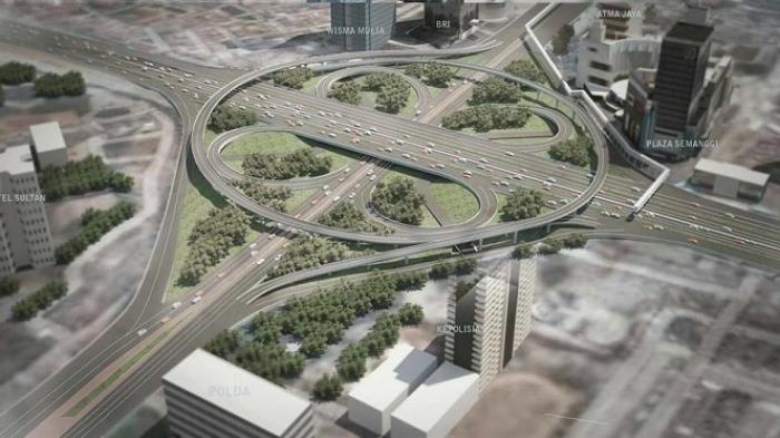 Naik Ekskavator, Ahok Resmikan Pembangunan Flyover Bundaran Semanggi