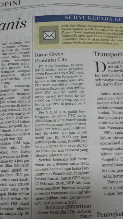 Warga Rusun “The Green Pramuka” Adukan Pengelola/Pengembang Ke DPD RI