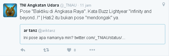 Kicauan-kicauan akun twitter TNI AU yang bikin ngakak