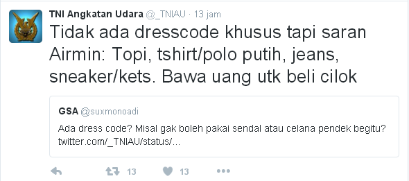 Kicauan-kicauan akun twitter TNI AU yang bikin ngakak