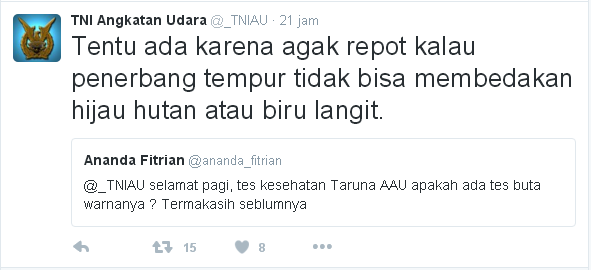 Kicauan-kicauan akun twitter TNI AU yang bikin ngakak