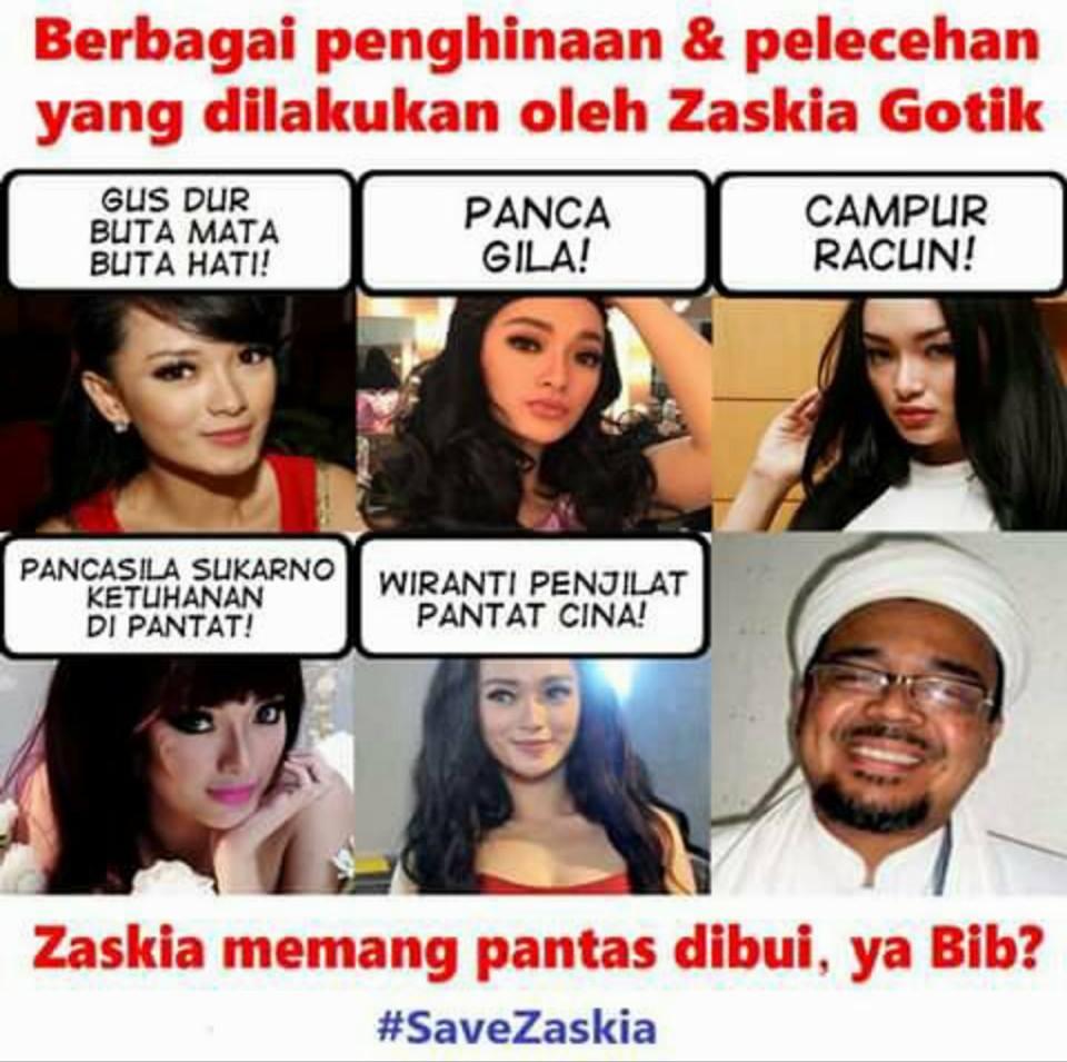 Meme Lucu Sindir Zaskia Gotik Menghina Pancasila Stok Gambar Lucu