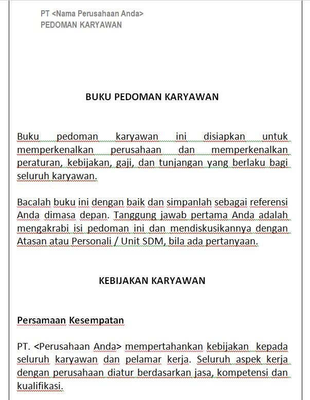 SOP HRD Perusahaan