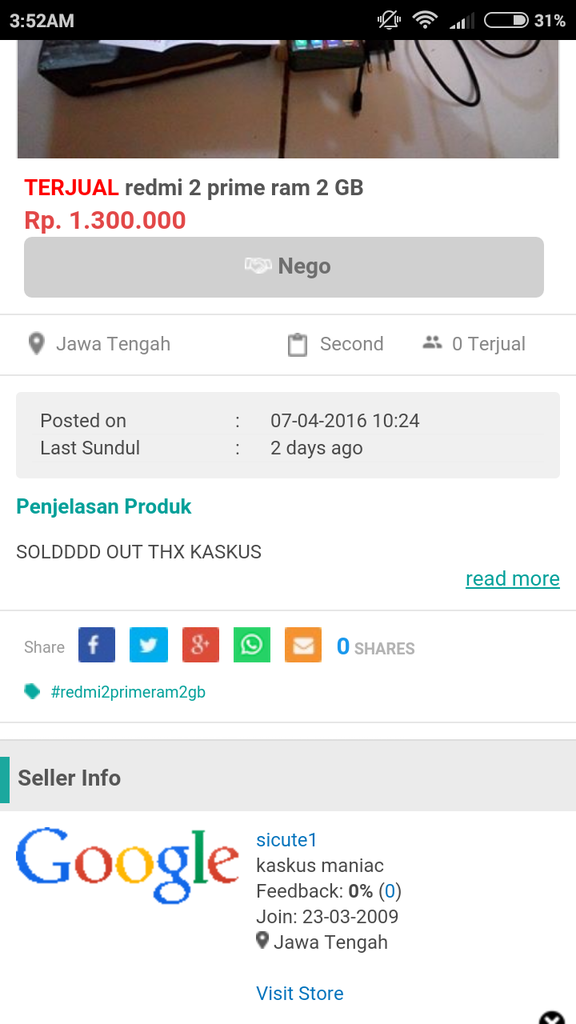 SURAT TERBUKA UNTUK SELLER DENGAN ID: SICUTE1 DARI SUMPIUH JATENG