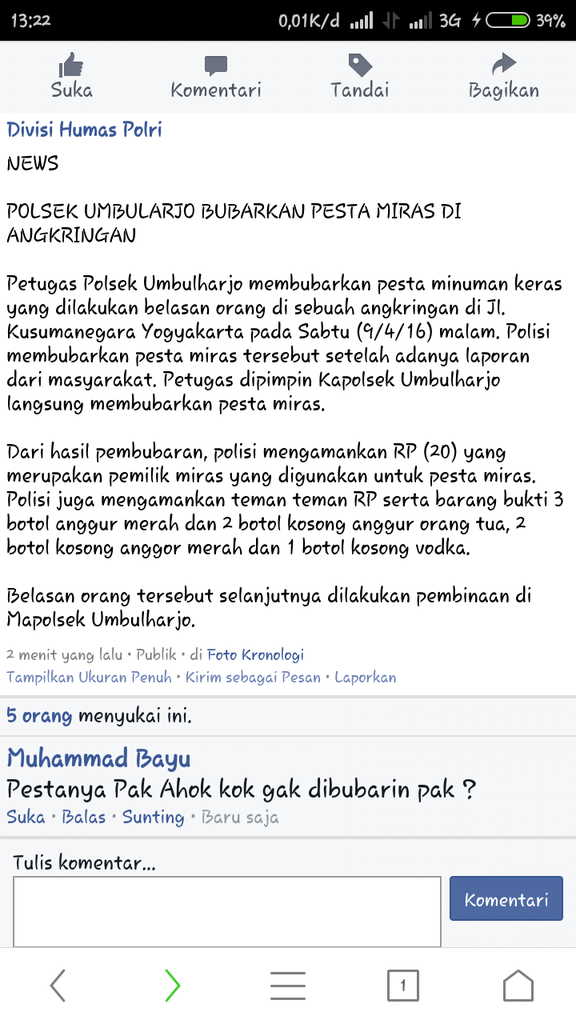 Tanggapan Ahok soal Pesta Bir dirumahnya