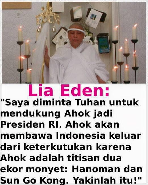 Lia Eden sebut Ahok adalah titisan Hanoman & Sun Go Kong