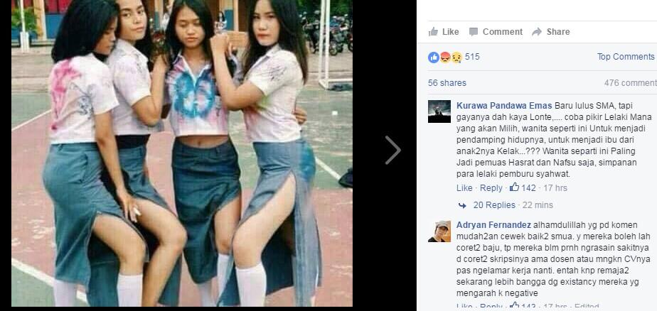 Rayakan kelulusan UN, cewek2 SMU ini coret-coret baju dan robek rok seragam