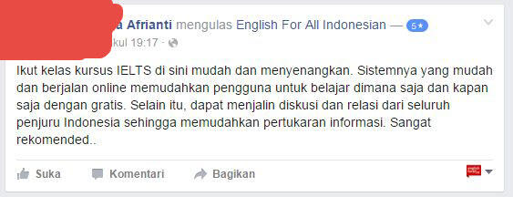 English For All, Pusat Belajar Persiapan TOEFL dan IELTS secara Online di Indonesia